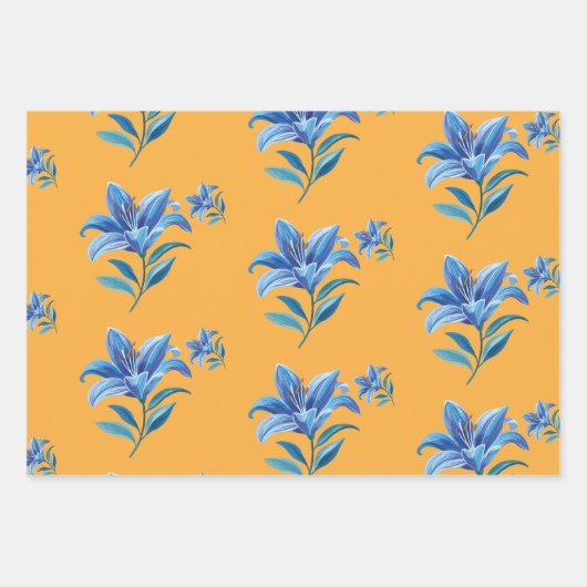 Flower Wrapping Paper Geschenkpapier Set (Vorderseite 2)
