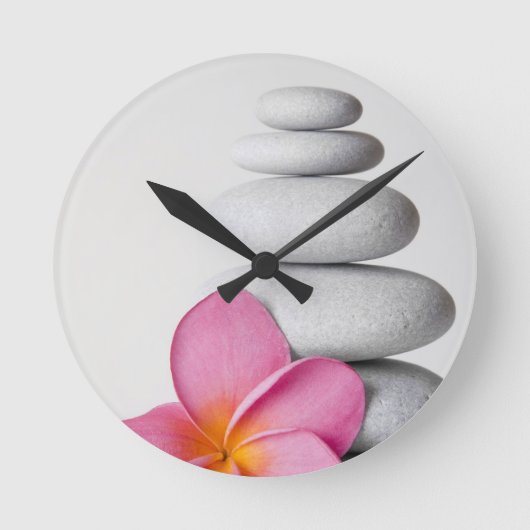 Flower Zen Runde Wanduhr (Vorderseite)