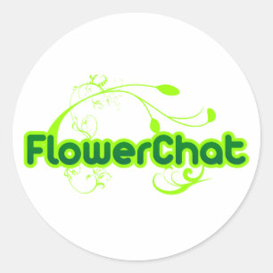 FlowerChat 3"-Aufkleber Runder Aufkleber