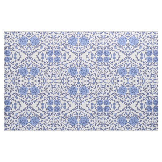 Flowered blue and white fabric stoff (Fat Quarter (45,7 x 55,9 cm))