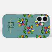 Flowered on blue personalized Case-Mate iPhone hülle (Rückseite (Horizontal))