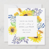 Flowerfields Square Save the Date Card (Vorderseite)