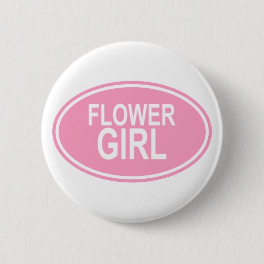 FlowerGirlWedding ovales Rosa Button (Vorderseite)