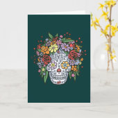 Flowerhair Zuckerschädel Karte (Gelbe Blume)