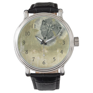 Flowerhead abstrakt mit glasig-glänzender armbanduhr