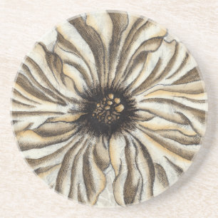 Flowerhead Fresko auf TAN-Hintergrund Getränkeuntersetzer