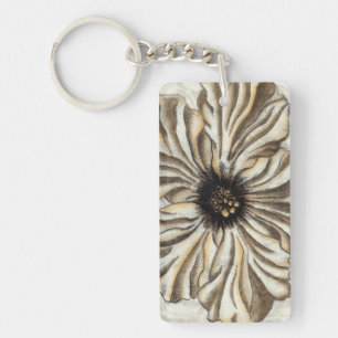 Flowerhead Fresko auf TAN-Hintergrund Schlüsselanhänger