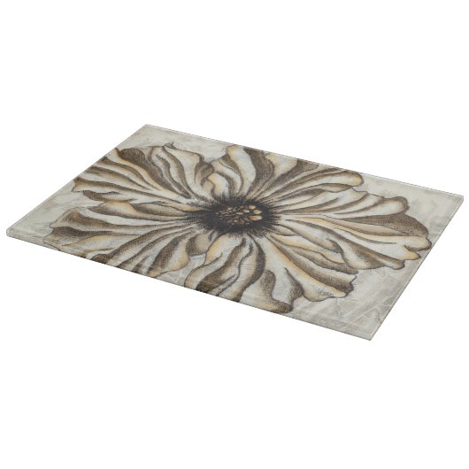 Flowerhead Fresko auf TAN-Hintergrund Schneidebrett (Ecke)