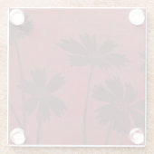 Flowerhead Silhouetten auf hochrotem Hintergrund Glasuntersetzer (Rückseite)