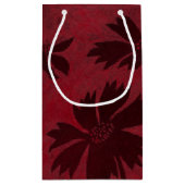 Flowerhead Silhouetten auf hochrotem Hintergrund Kleine Geschenktüte (Rückseite)