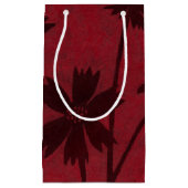 Flowerhead Silhouetten auf hochrotem Hintergrund Kleine Geschenktüte (Vorderseite)