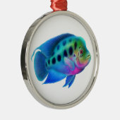 Flowerhorn Cichlid-Aquarium-Fisch-Verzierung Silbernes Ornament (Rechts)