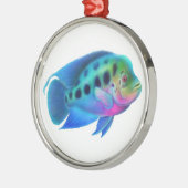 Flowerhorn Cichlid-Aquarium-Fisch-Verzierung Silbernes Ornament (Links)