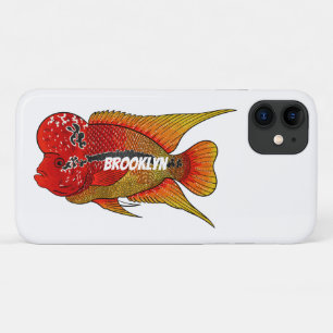 Flowerhorn cichlid fish cartoon illustration Case-Mate iPhone hülle