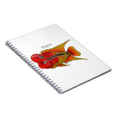 Flowerhorn cichlid fish cartoon illustration notizblock (Rechte Seite)