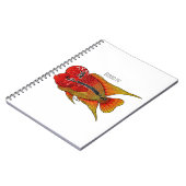 Flowerhorn cichlid fish cartoon illustration notizblock (Linke Seite)