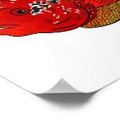 Flowerhorn cichlid fish cartoon illustration poster (Ecke)