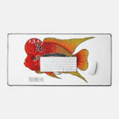 Flowerhorn cichlid fish cartoon illustration schreibtischunterlage (Tastatur & Maus)