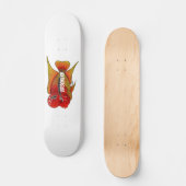 Flowerhorn cichlid fish cartoon illustration skateboard (Vorderseite)