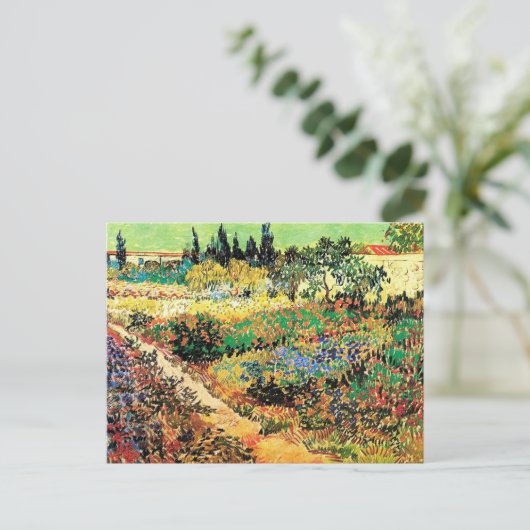 Flowering Garden with Path, Vincent van Gogh Postkarte (Stehend Vorderseite)