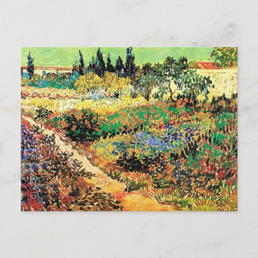 Flowering Garden with Path, Vincent van Gogh Postkarte (Vorderseite)