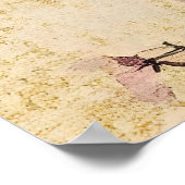 flowering Japanese peach branches and antique text Poster (Ecke)