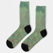 Flowering Poppies - Gustav Klimt Socken (Linkes Detail)