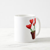 Flowerpot-Herzen Kaffeetasse (VorderseiteRechts)