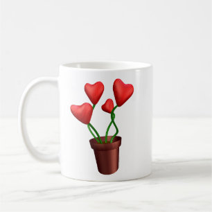 Flowerpot-Herzen Kaffeetasse