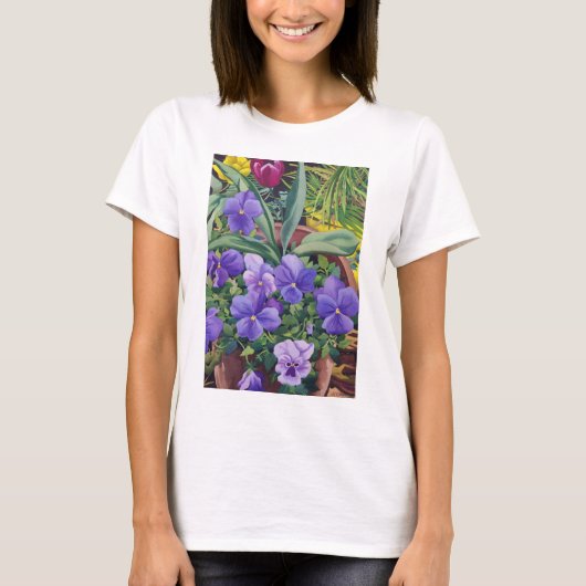 Flowerpots mit Stiefmütterchen 2007 T-Shirt (Vorderseite)