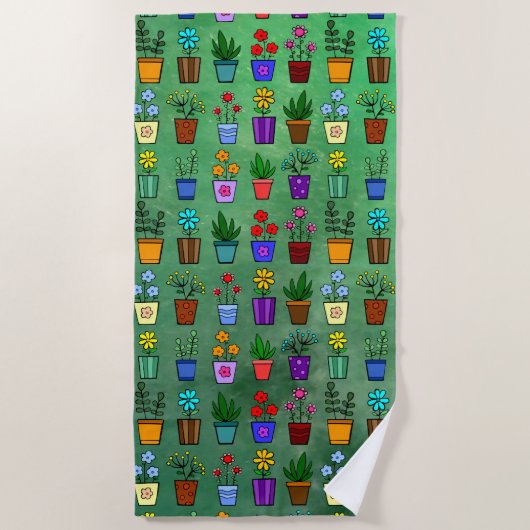 Flowerpots strandtuch (Vorderseite)