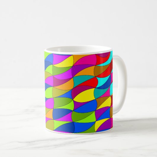 Flowerpower confused pattern coffee mug kaffeetasse (VorderseiteRechts)