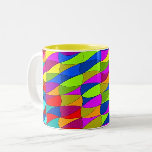 Flowerpower confused pattern coffee mug zweifarbige tasse (Vorderseite Links)