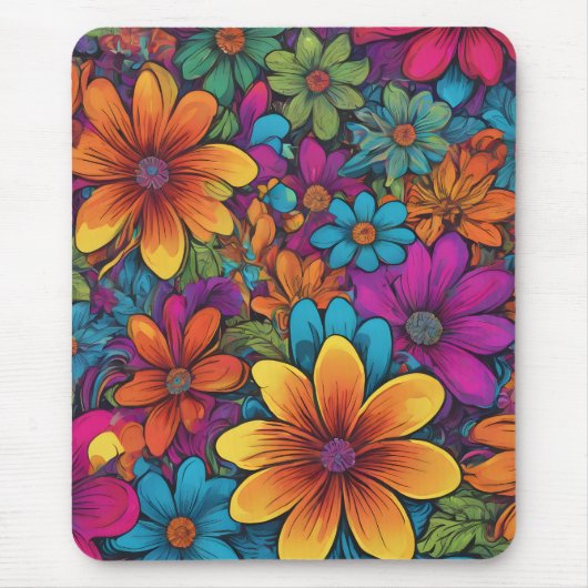 "Flowerpower"-Mausepad mit Kunstmotiv Mousepad (Vorne)