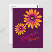 FlowerPower-Postkarte lila Postkarte (Vorne/Hinten)