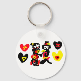 Flowers and black and red Valentine day Schlüsselanhänger