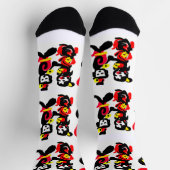 Flowers and black and red Valentine day Socken (Oben)