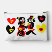 Flowers and black and red Valentine day Zubehörtasche (Rückseite)