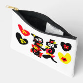 Flowers and black and red Valentine day Zubehörtasche (Offen)