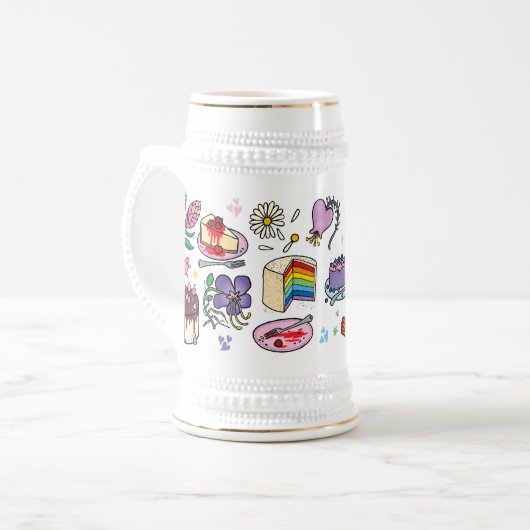 Flowers and cakes mug bierglas (Vorderseite Links)