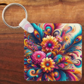 Flowers and Feathers Schlüsselanhänger (Vorderseite)