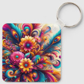 Flowers and Feathers Schlüsselanhänger (Rückseite)