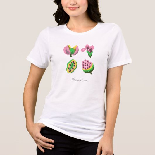 Flowers and fruits Tri-Blend shirt (Vorderseite)