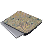 Flowers and Golden Giraffe Skin, Grey Background Laptopschutzhülle (Vorne Knopf)