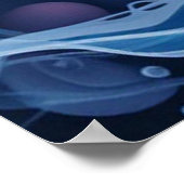 Flowers and Ocean Waves Poster (Ecke)