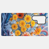 Flowers and Ocean Waves Samsung Galaxy Hülle (Rückseite (Horizontal))