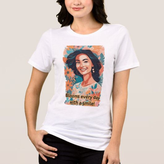 Flowers and Smiles T-Shirt Tri-Blend Shirt (Vorderseite)