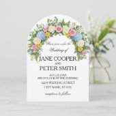 Flowers arrangement Budget Wedding Invitation Einladung (Stehend Vorderseite)