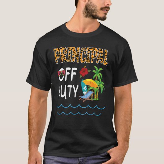 Flowers Beach Trees Summer Break Vacation Principa T-Shirt (Vorderseite)