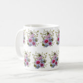 FLOWERS & BEES Digital Drawing, Pink Hollyhocks Kaffeetasse (Vorderseite Links)